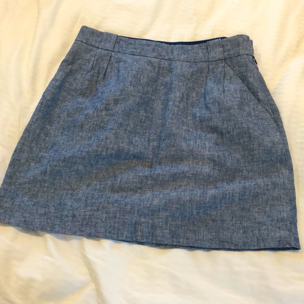 The Limited linen denim blue mini skirt 2